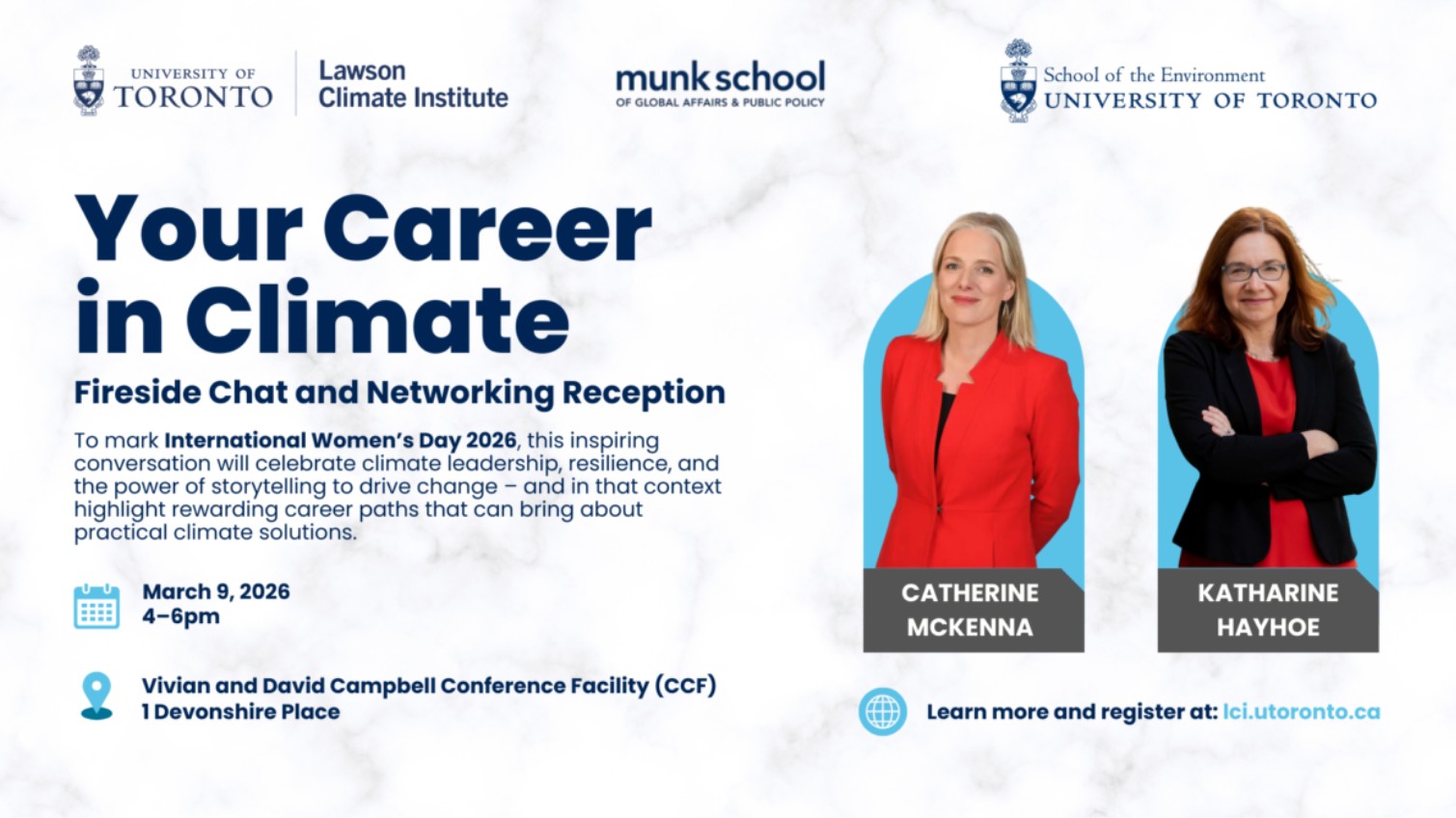 International Womens Day 2026 with Catherine McKenna and Katharine Hayhoe